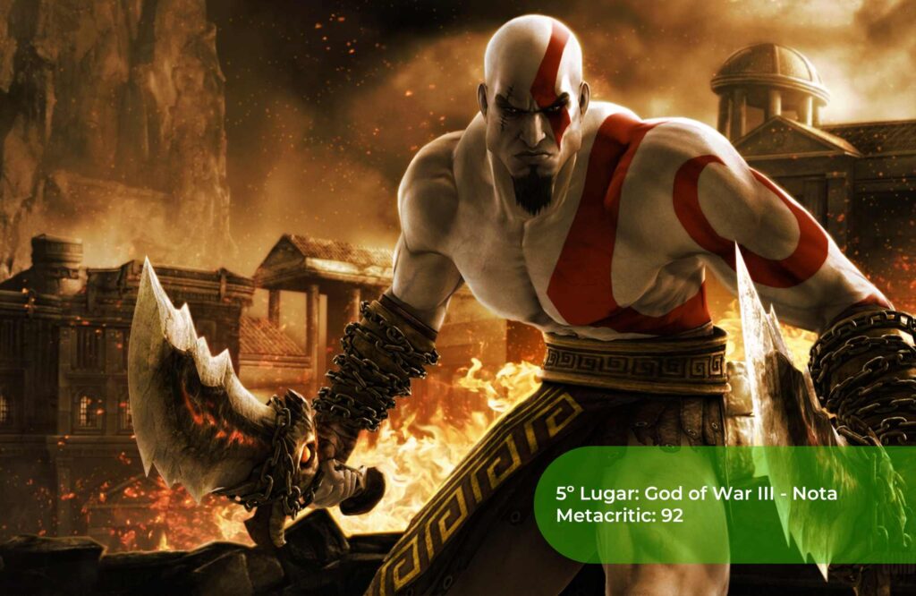 5º Lugar God of War III - Nota Metacritic 92