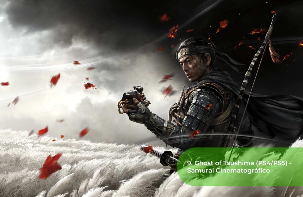 9. Ghost of Tsushima (PS4PS5) - Samurai Cinematográfico