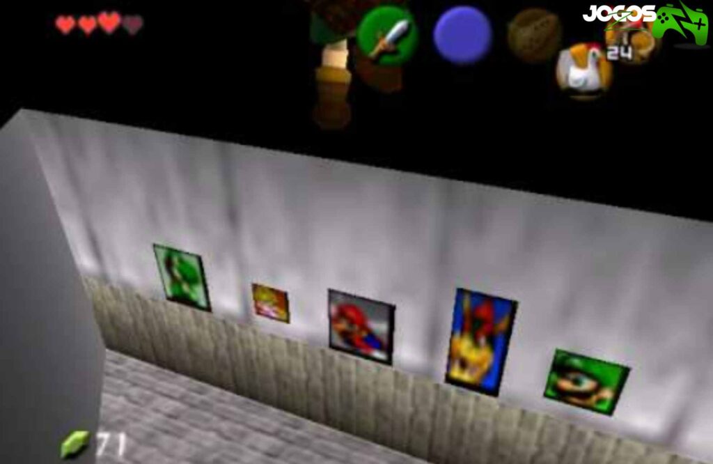4. As Fotos de Mario no Castelo de Hyrule- curiosidades de zelda ocarina of time