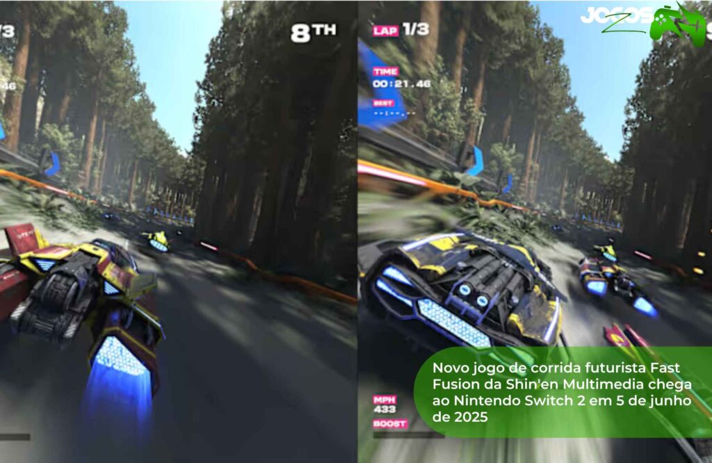 Novo jogo de corrida futurista Fast Fusion da Shin'en Multimedia chega ao Nintendo Switch 2 em 5 de junho de 2025