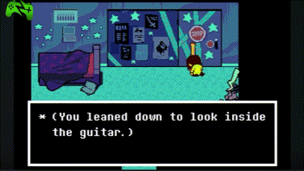 Quarto de bagunças da casa de Noelle e o mistério da guitarra em Deltarune História